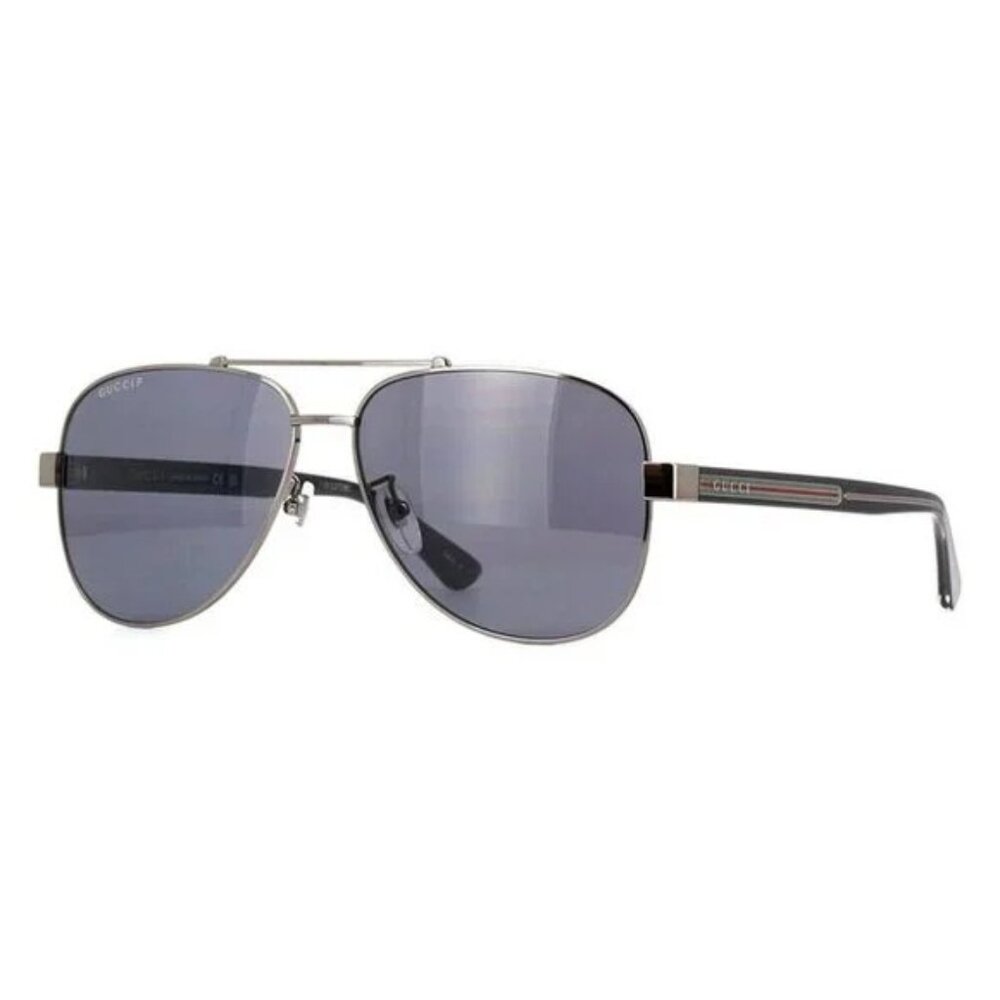NEW GUCCI AVIATOR SUNGLASSES GUCCI BLACK/GREY EYEWEAR
